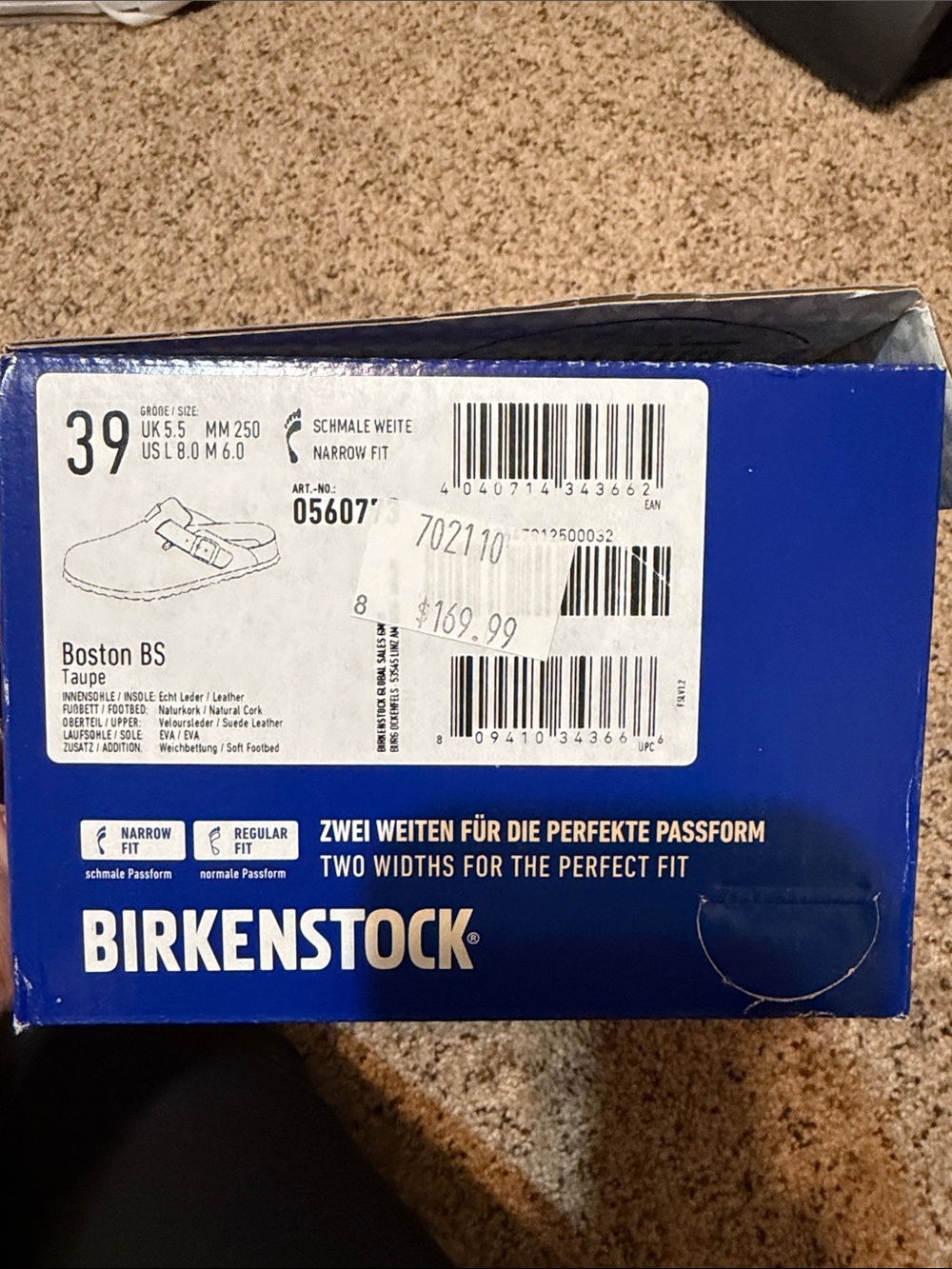 Birkenstock Soft Footbed Suede Slip-On Clogs in Taupe - Picture 3 of 5